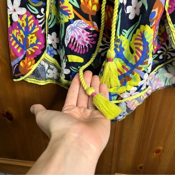 Marcos Navarro Anthropologie Flannel Sleep Shorts Women’s XXS Tropical Tassels‎ - Picture 7 of 11